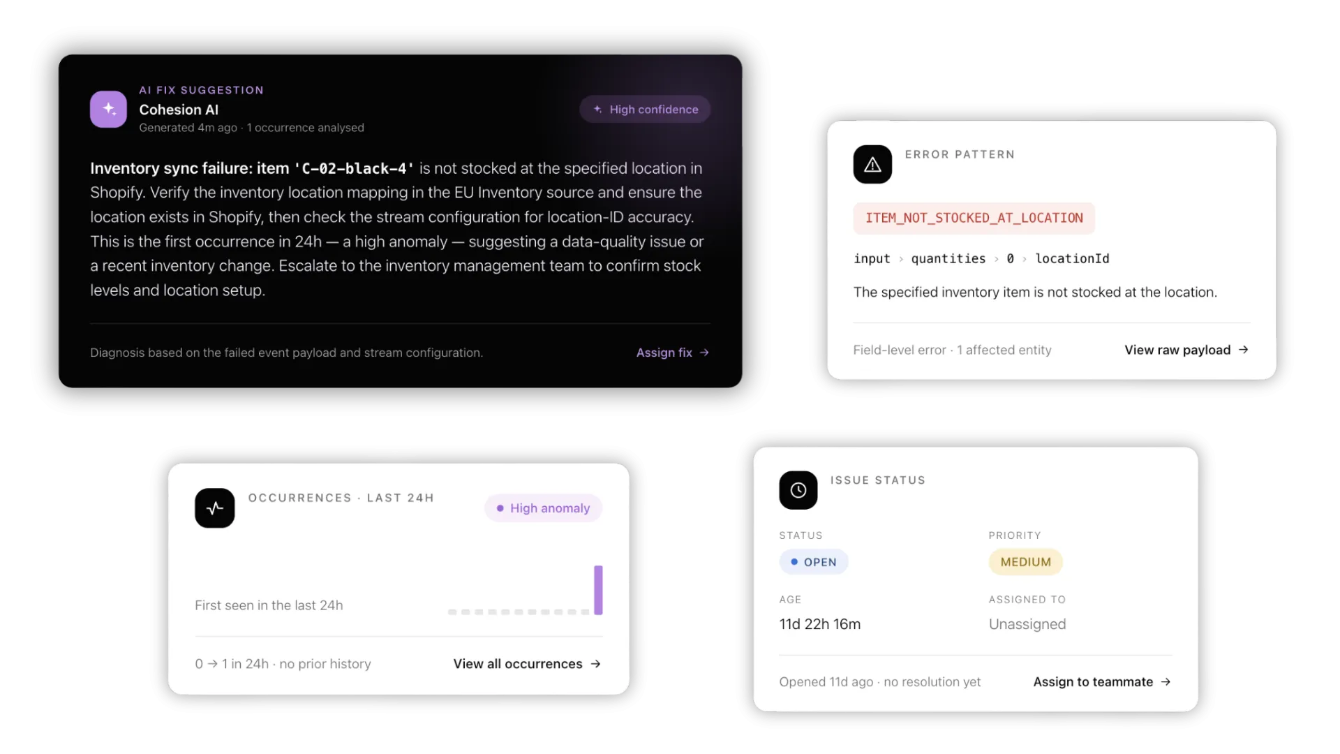 Use AI to apply smart fixes to integrations in HighCohesion's Control Panel